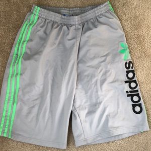 Adidas neon and grey shorts